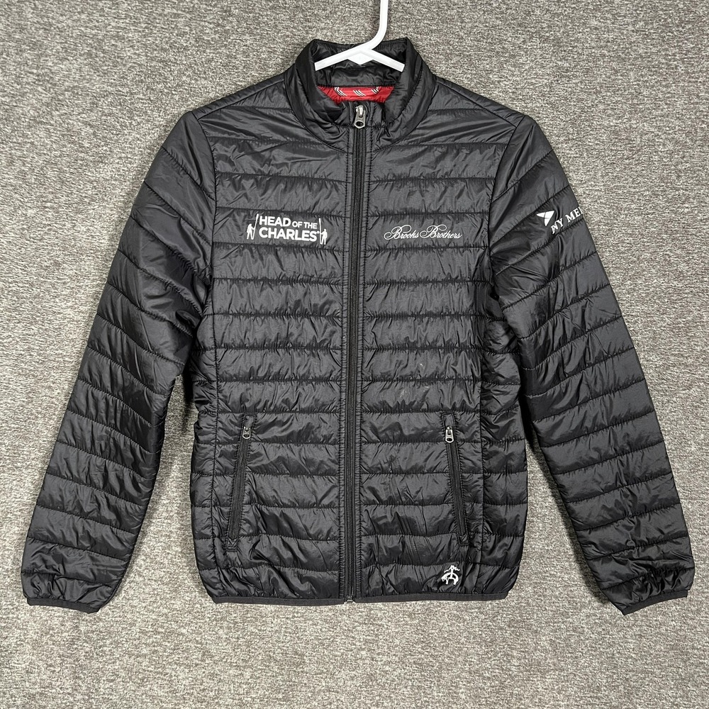 Brooks Brothers Jacket XS Black Puffer Head Of The Charles Red Fleece